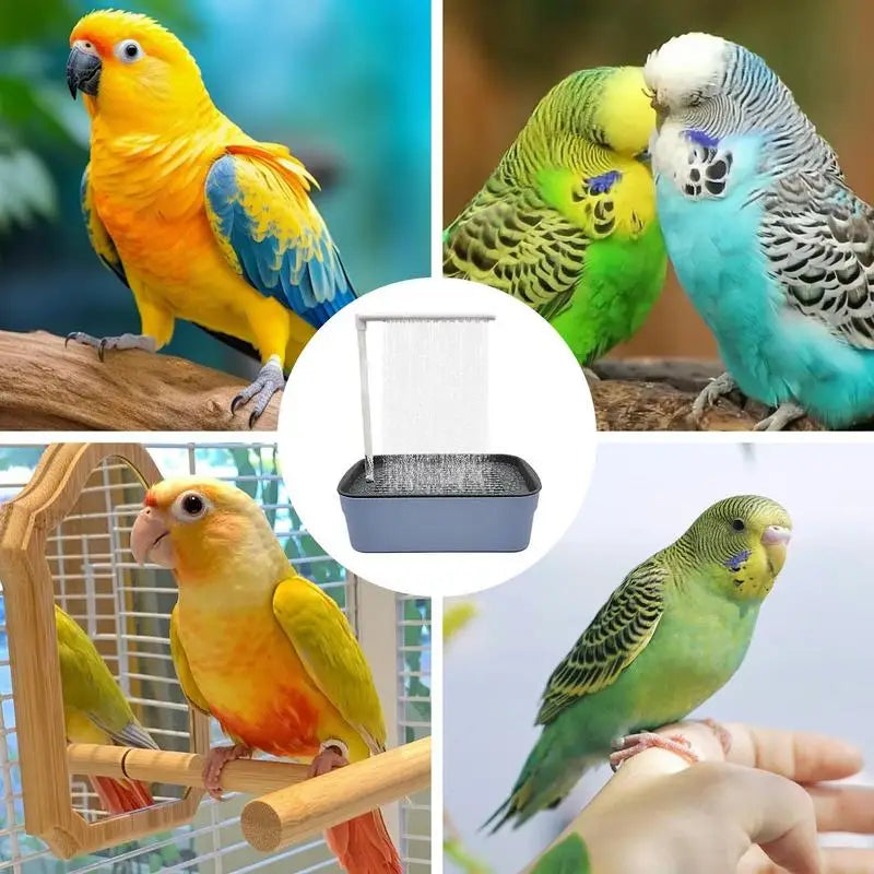 USB Electric Bird Bath Shower Tub – Circulating Water Fountain Bathtub for Parakeets, Cockatoos, Parrots & More