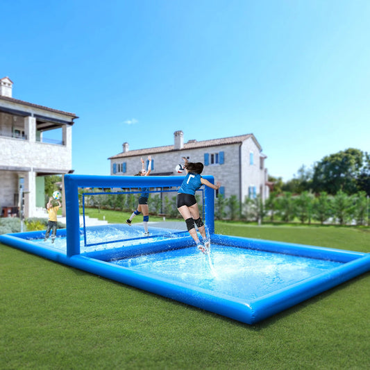 Inflatable Outdoor Volleyball Court for Family Fun – Portable 10x5x2.1m with 800W Air Blower, Perfect for Kids & Adults