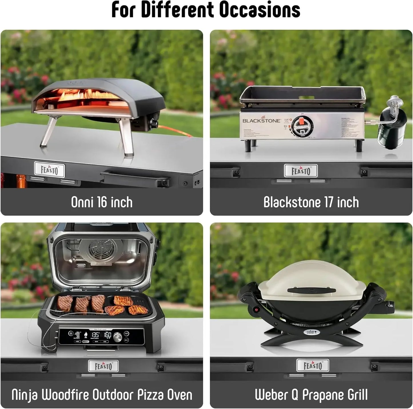 Grill Table & Outdoor Bar Cart – Modular Outdoor Kitchen Island with Storage Cabinet and Grill Station
