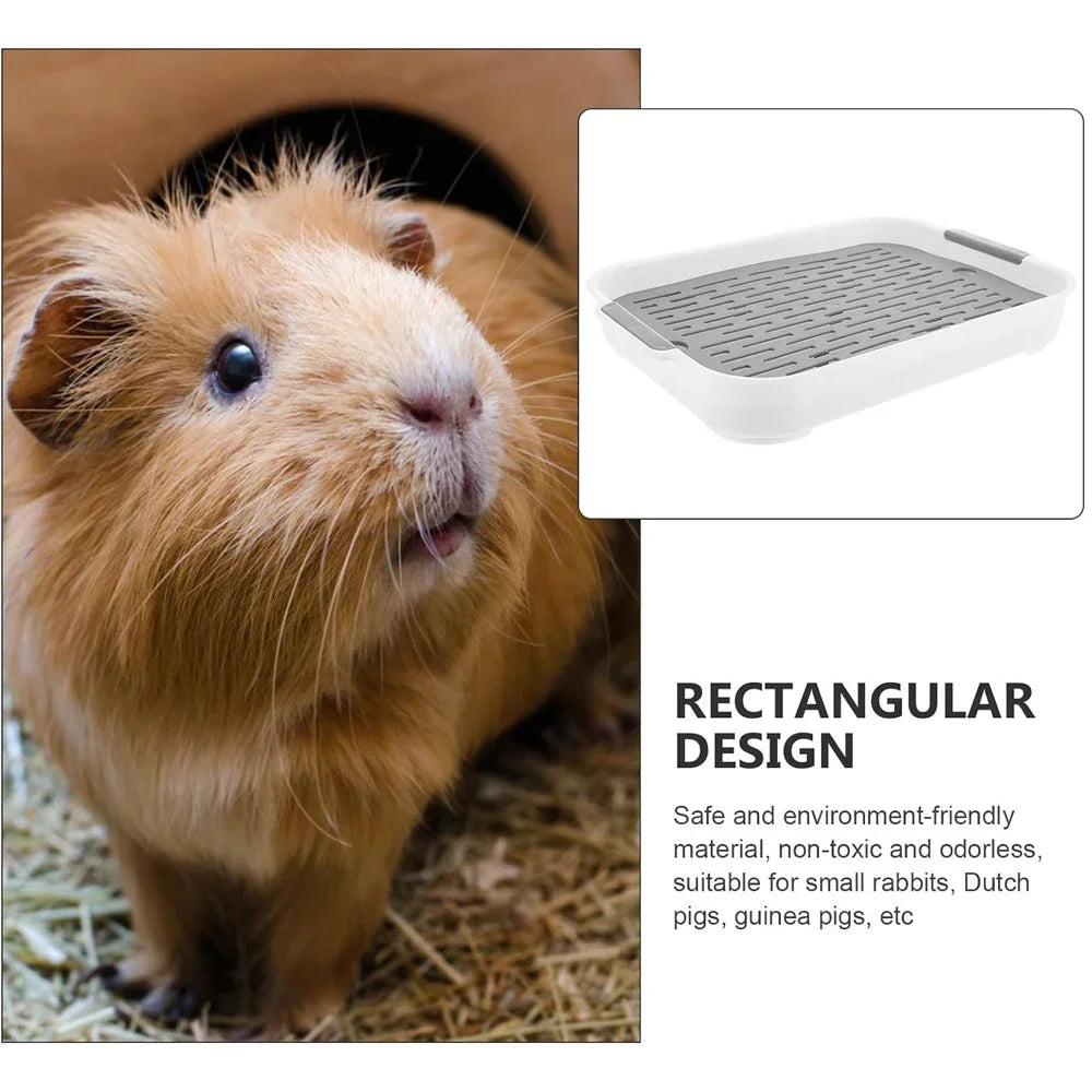 Corner Rabbit Litter Box – Small Pet Toilet Tray for Guinea Pigs, Bunnies, Ferrets, Hamsters, Chinchillas, and Other Small Animals