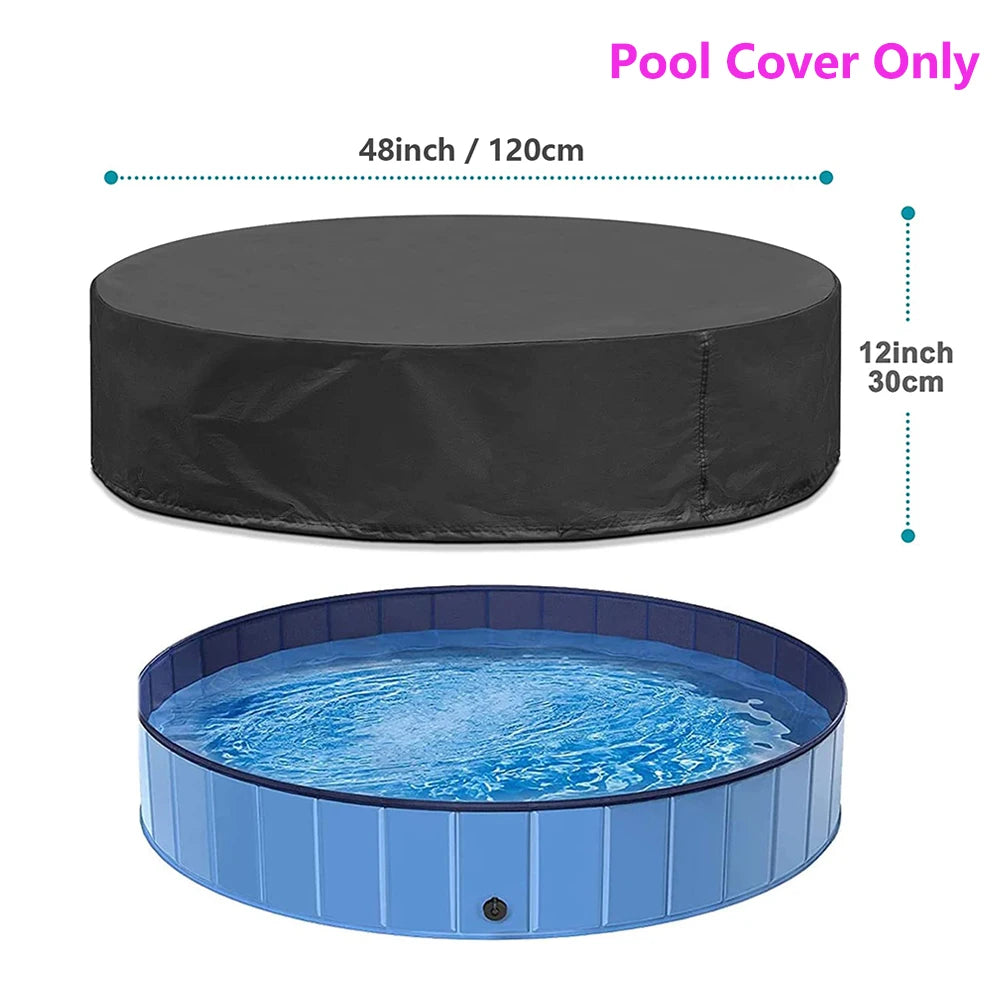 Portable Dog Swimming Pool & Bathing Tub – Foldable Plastic Pet Pool with Scratch-Resistant Material, Grooming Tub & Cover for Large Dogs