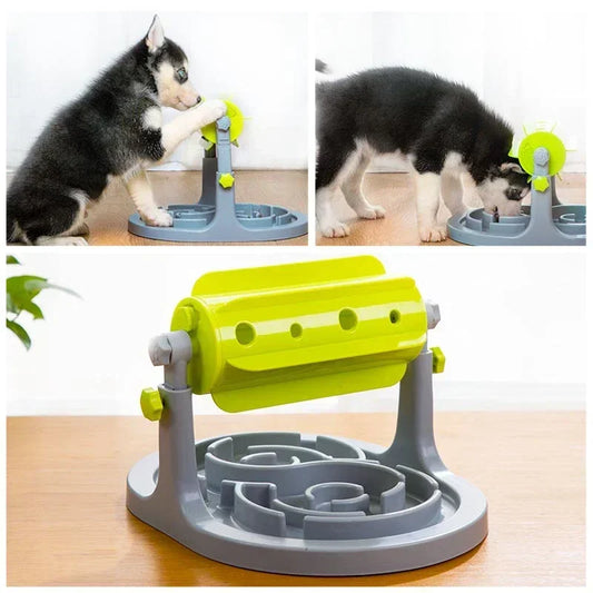 Interactive Dog Puzzle Roller Toy – Treat Dispensing Food Puzzle for Dogs & Cats, Fun and Engaging Pet Feeder Toy