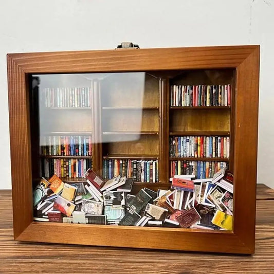 Creative Anti-Anxiety  Miniature Wood Bookcase / Bookshelf Display