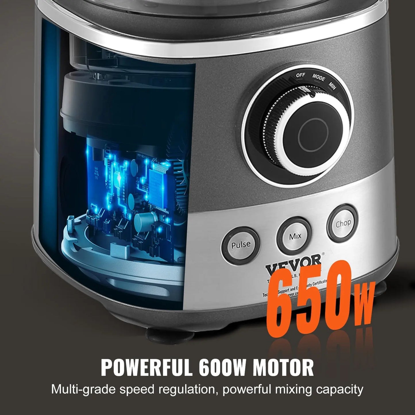 14-Cup Food Processor with 650W Motor – Stainless Steel Blade, Vegetable Chopper for Slicing, Mixing, Pureeing & Dough Kneading