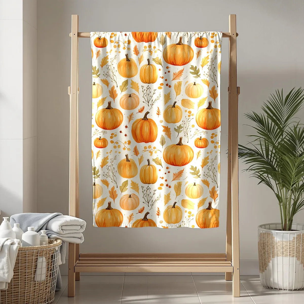 Halloween Throw Blanket – Cozy Pumpkin Print Blanket for Couch, Bed, Sofa, Fall, Thanksgiving & Halloween Gift