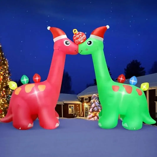 Christmas Inflatable Dinosaur Archway with LED Lights β Festive Outdoor Yard Decoration