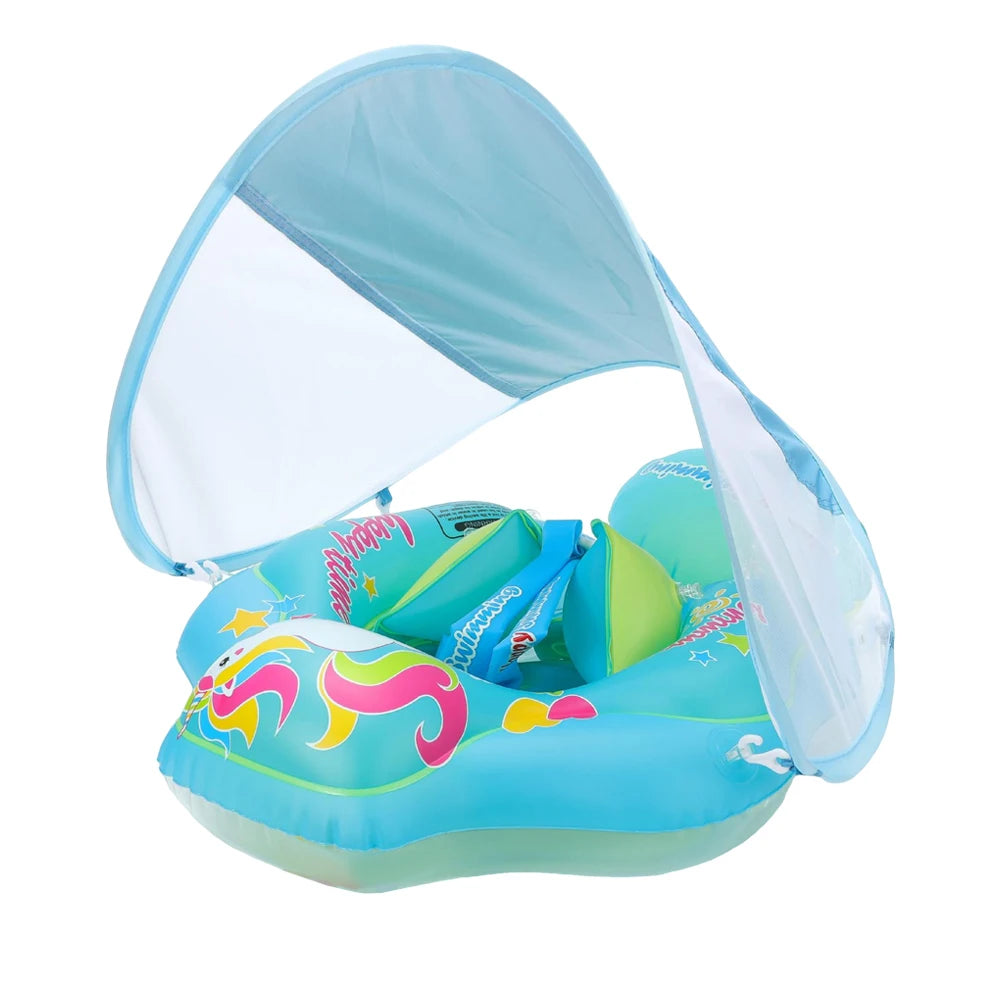 Inflatable Infant Floating Ring with Canapy for shade