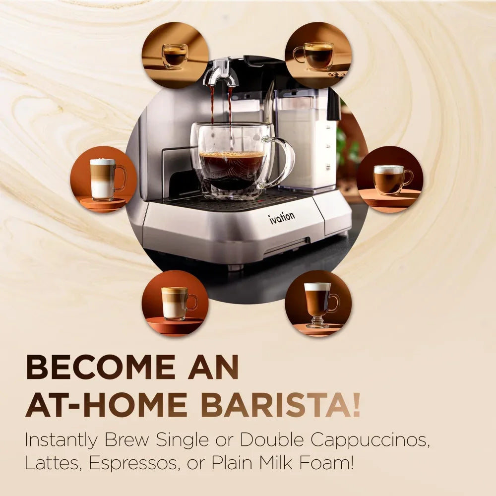 58mm Espresso Coffee Machine for Home – Single Serve Cappuccino & Espresso Maker with Milk Frother | Barista-Style Brewing