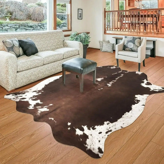 American style Animal Print Rug faux fur cowhide rug / carpet