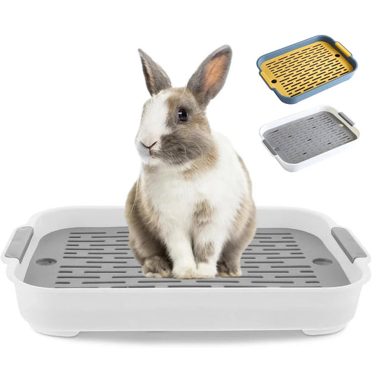 Corner Rabbit Litter Box – Small Pet Toilet Tray for Guinea Pigs, Bunnies, Ferrets, Hamsters, Chinchillas, and Other Small Animals