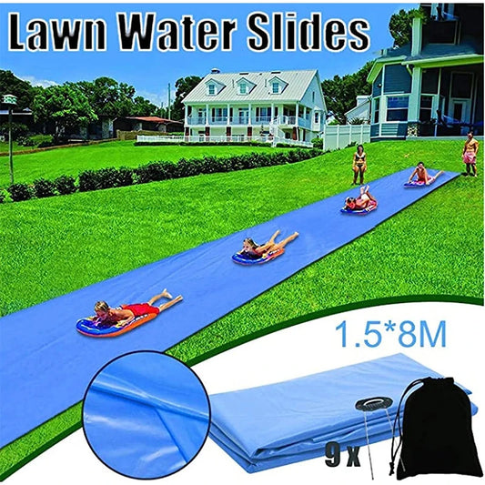 8M Heavy Duty Lawn Slip Water Slide – Waterproof Backyard Slip & Slide Tarp for Outdoor Summer Parties and Water Games