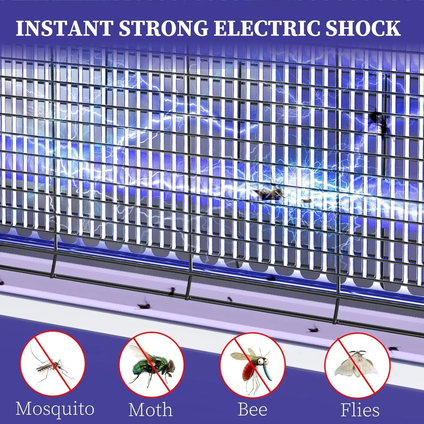 Electric Bug Zapper 3200V Indoor Insect Killer with Hanging Chain & Removable Tray – High-Voltage Mosquito Zapper for Home & Office