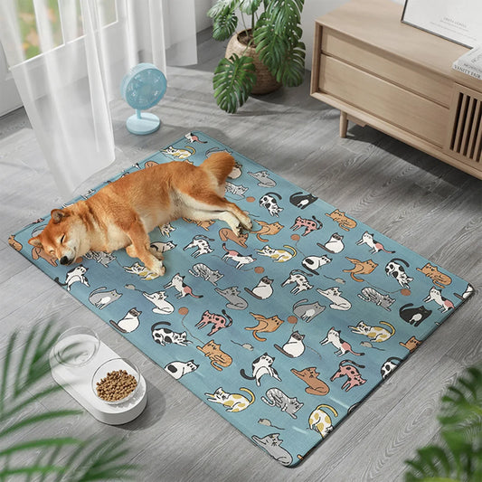 Washable Pet Cooling Ice Pad – Reusable Ice Silk Mat for Dogs & Puppies, Urine-Resistant Training & Car Seat Protection