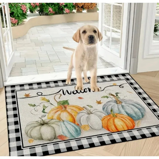 Welcome Fall Doormat – Non-Slip Indoor/Outdoor Rug, Cozy Autumn Home Decor, Seasonal Entryway Floor Mat