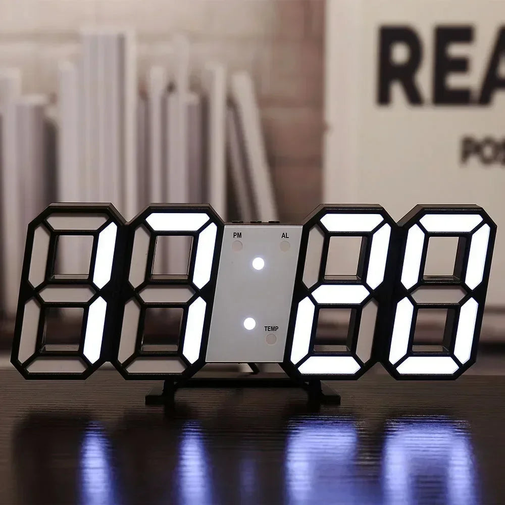 3D LED Digital Wall Clock – Adjustable Brightness, Night Mode, Modern Wall Decor for Bedroom, Office, Living Room