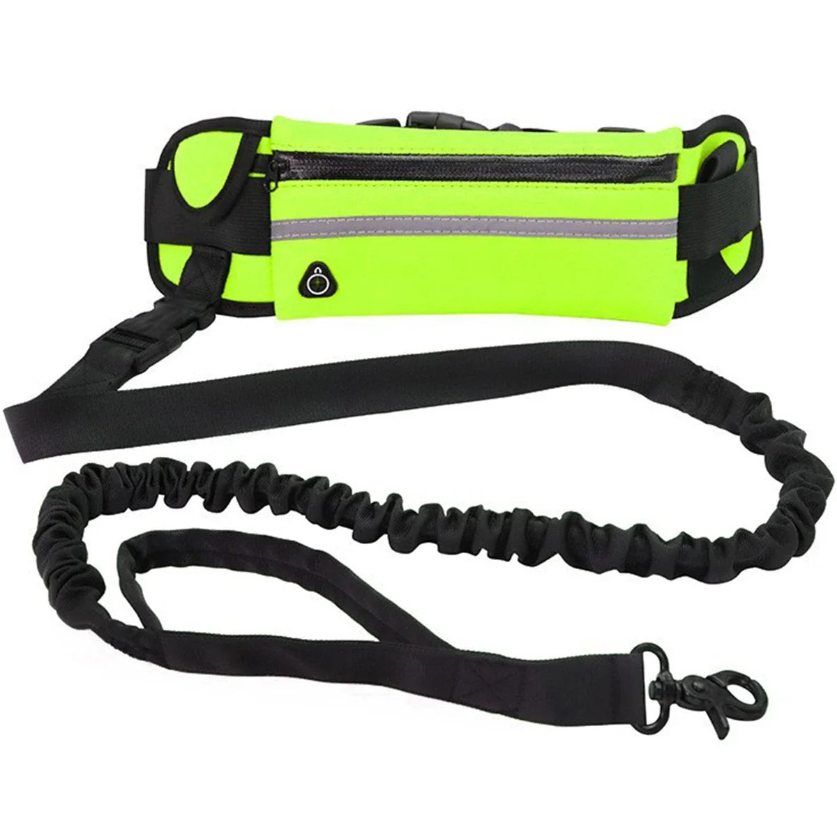Dog Running Waist Leash with Retractable Elastic Belt & Reflective Buckle – Nylon Pet Leash with Waist Bag