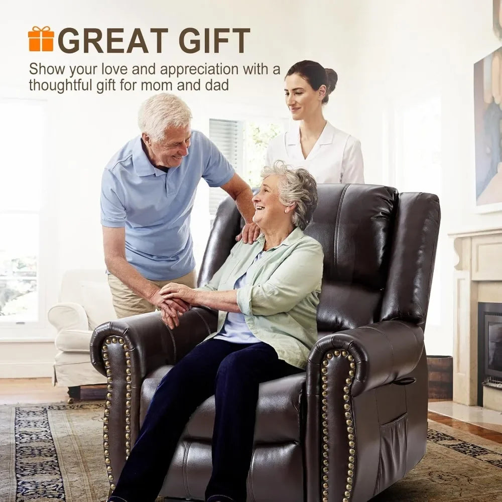 Dual Motor Lay Flat Lift Recliner Chair with Massage and Heat