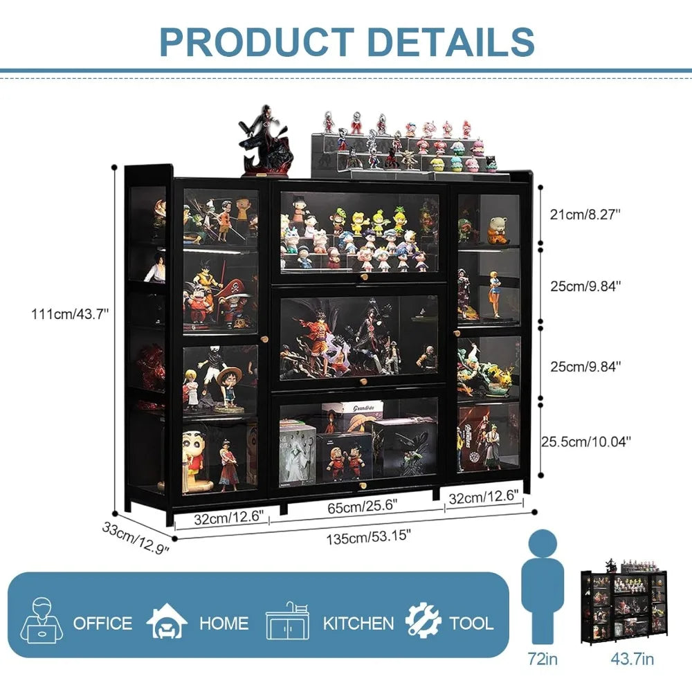 Black Display Cabinet 53.15" Acrylic Display Case