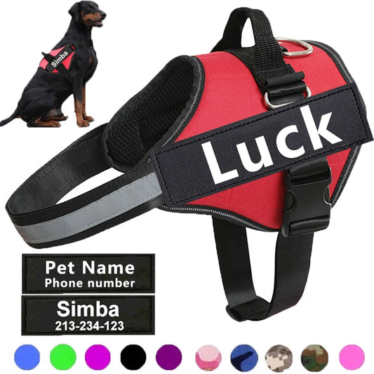 NO PULL Reflective Breathable Adjustable Pet Harness