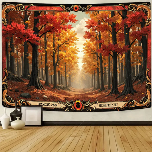 Autumn Forest Wall Tapestry – Vintage-Style Wall Hanging for Living Room, Bedroom, Dorm, or Home Décor