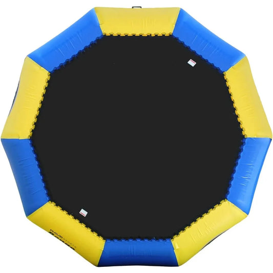 Inflatable Bongo Water Bouncer – 10FT / 13FT / 15FT / 20FT Recreational Water Trampoline with Ladder for Lake & Ocean Fun