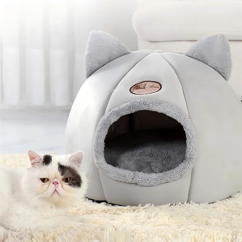 Warm Pet Bed With Cat Ears