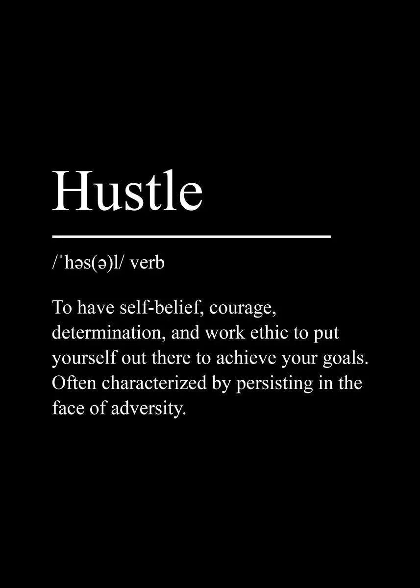 Black Minimalist Inspirational Phrases Poster – Success, Focus, Patience Definition Canvas Wall Art for Home & Office Decor