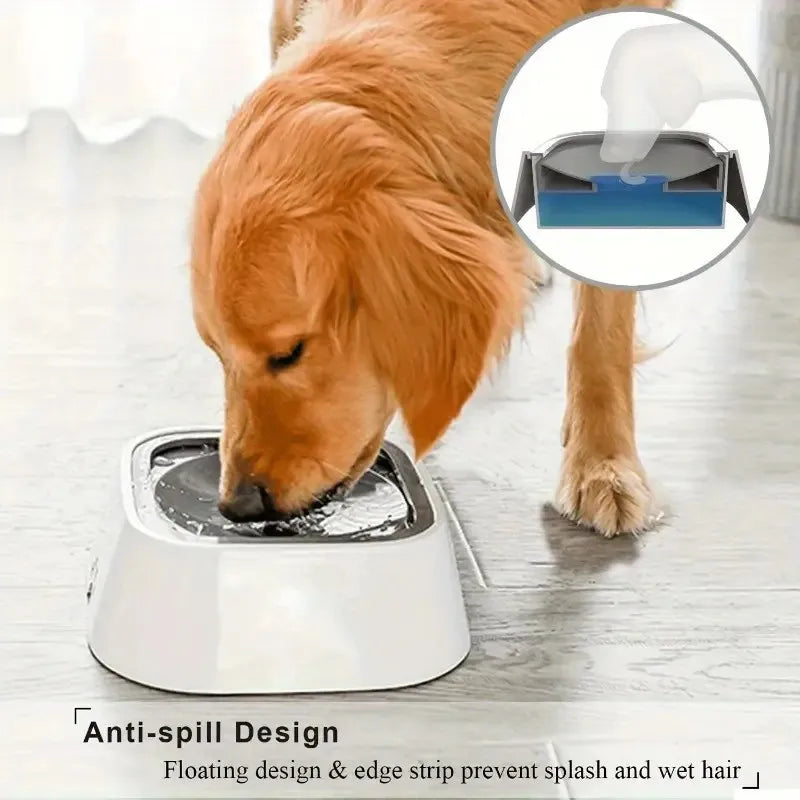 Spill-Proof Plastic Pet Water Bowl with Non-Slip Base