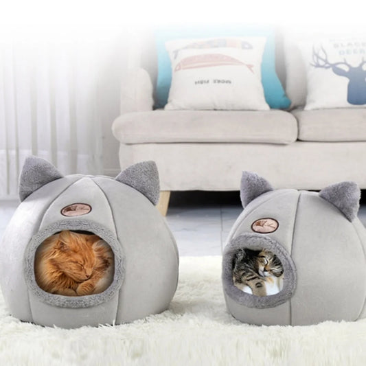 Warm Pet Bed With Cat Ears
