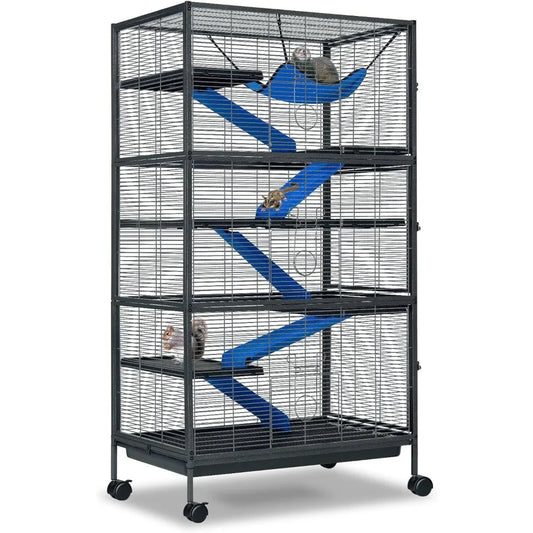 6-Tier Metal Small Animal Cage – Rolling Critter Nation Habitat for Ferrets, Chinchillas, Guinea Pigs, Rabbits & Large Hamsters