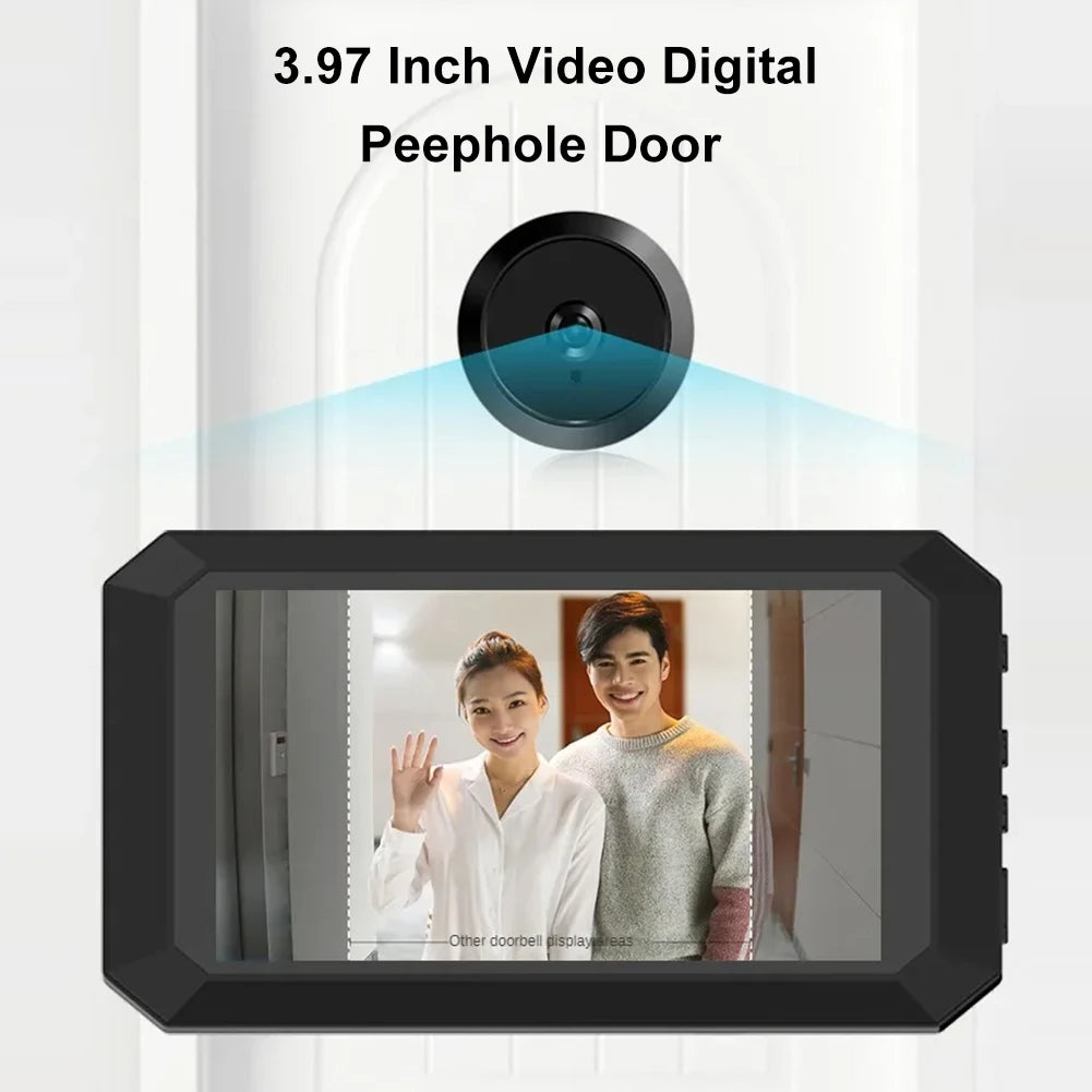 3.97-Inch Digital Door Viewer Peephole Camera – Electronic Magic Eye with Photo & Video Recording, Home Safety Viewfinder for Front Door Security
