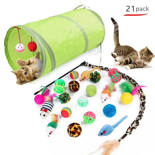 Pet Cat Toy Variety Pack - 21 Piece Set For Endless Fun