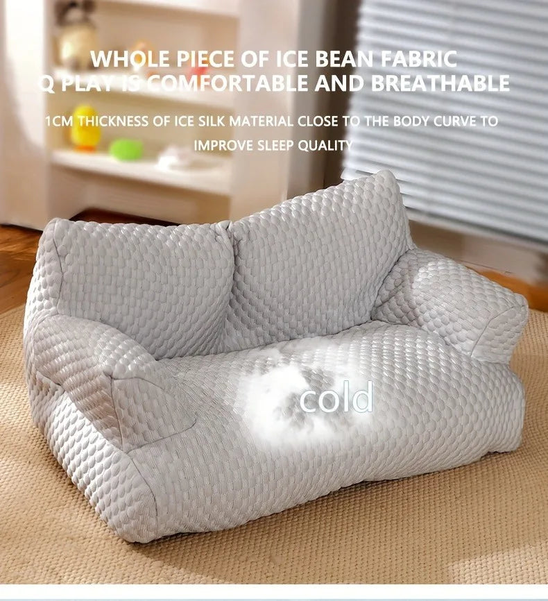 Cooling Pet Bed for Small Medium Dog /Cat,Breathable Washable Dog Sofa Bed,Couch Soft Calming,Supportive Removable Pet Couch Bed