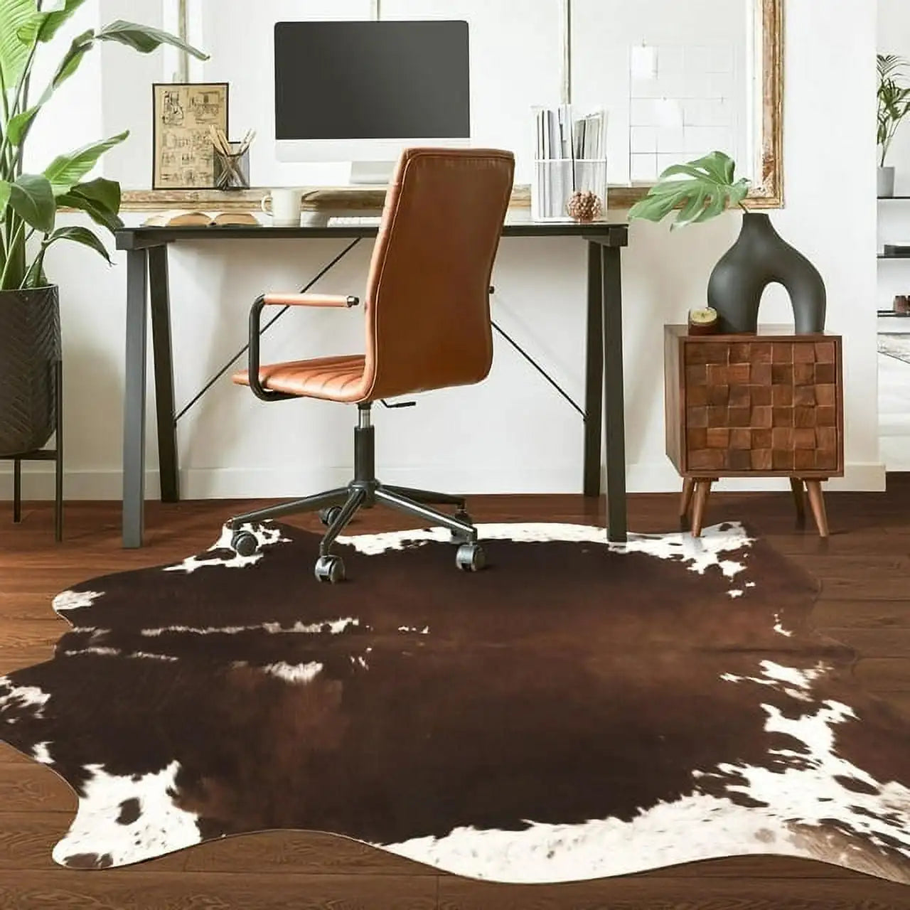 American style Animal Print Rug faux fur cowhide rug / carpet
