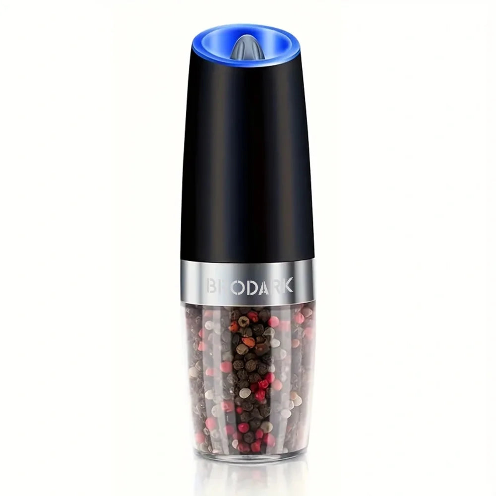 1/2PCS Electric Salt and Pepper Grinder Set – Battery Operated, Gravity Sensor Automatic Mill with LED Light, One-Handed Operation