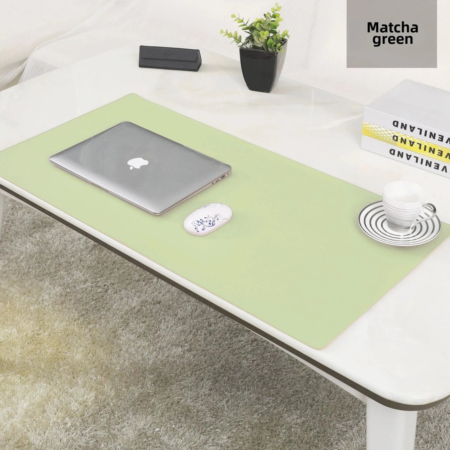 Large PU Leather Desk Mat – 60×30cm Waterproof Office Desk Protector, Mouse Pad & Keyboard Mat for Home, Work, or Gaming Setup