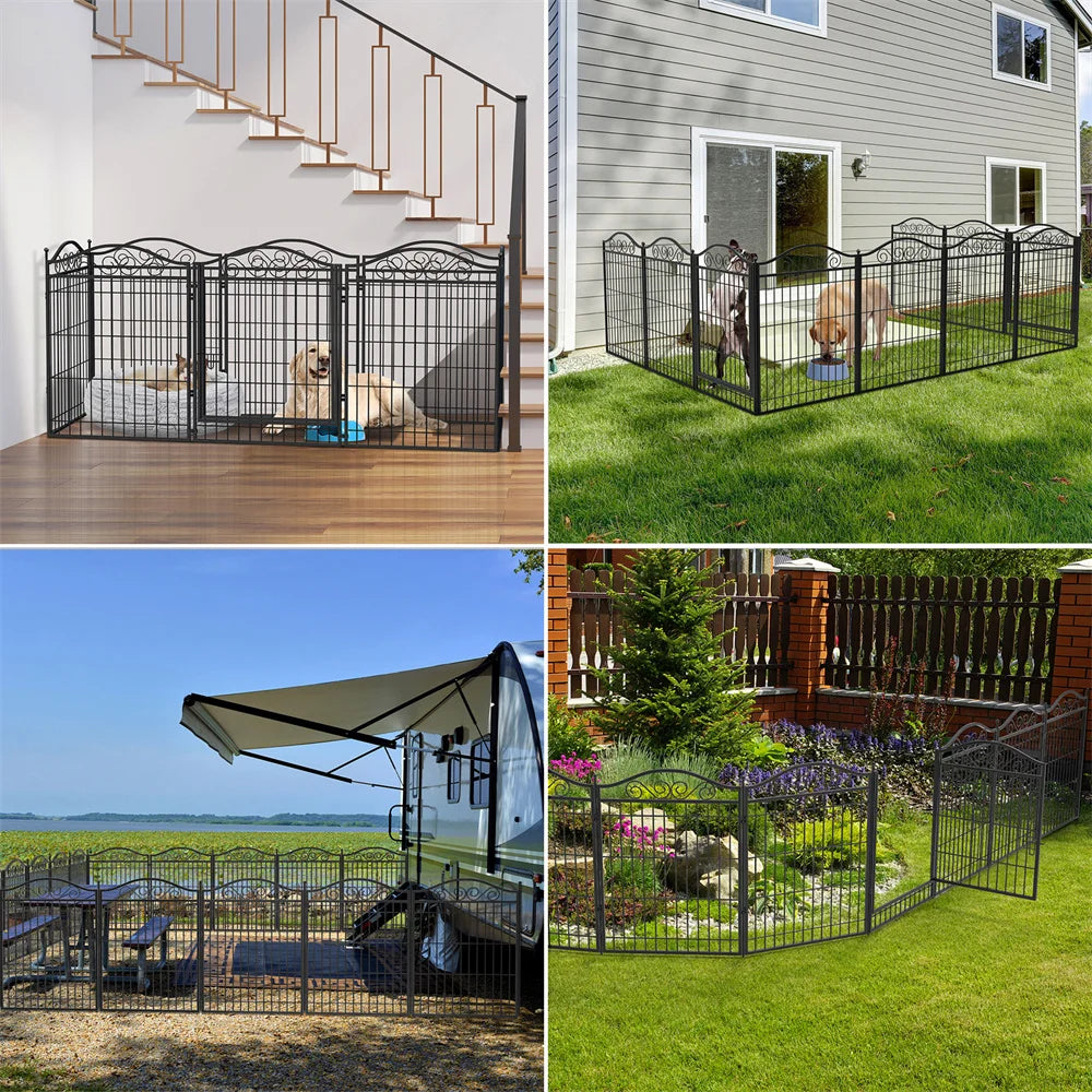 Heavy Duty Dog Playpen – 8-Panel Metal Fence with Gate for Pets, Indoor/Outdoor Kennel Cage Run for Dogs, Puppies & Small Animals