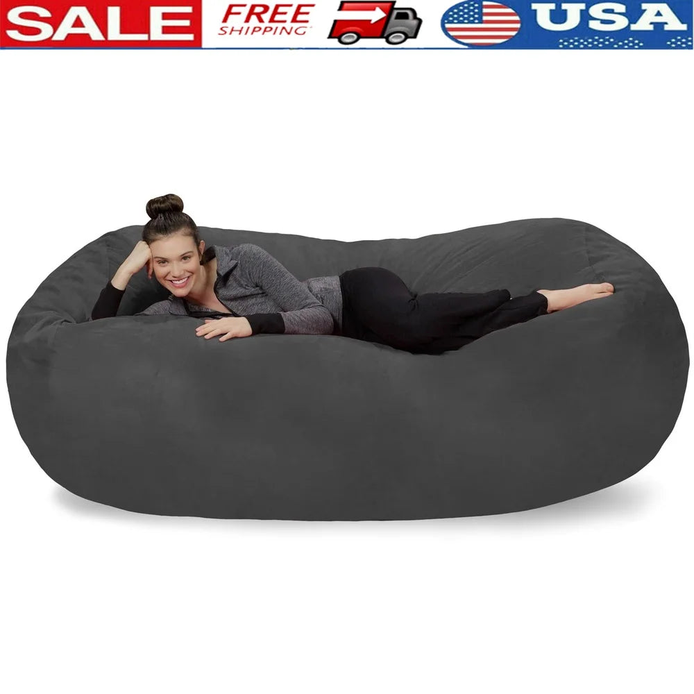 Bean Bag Chair Memory Foam Lounger with Microsuede Cover — Soft, Comfortable Seating for Kids & Adults