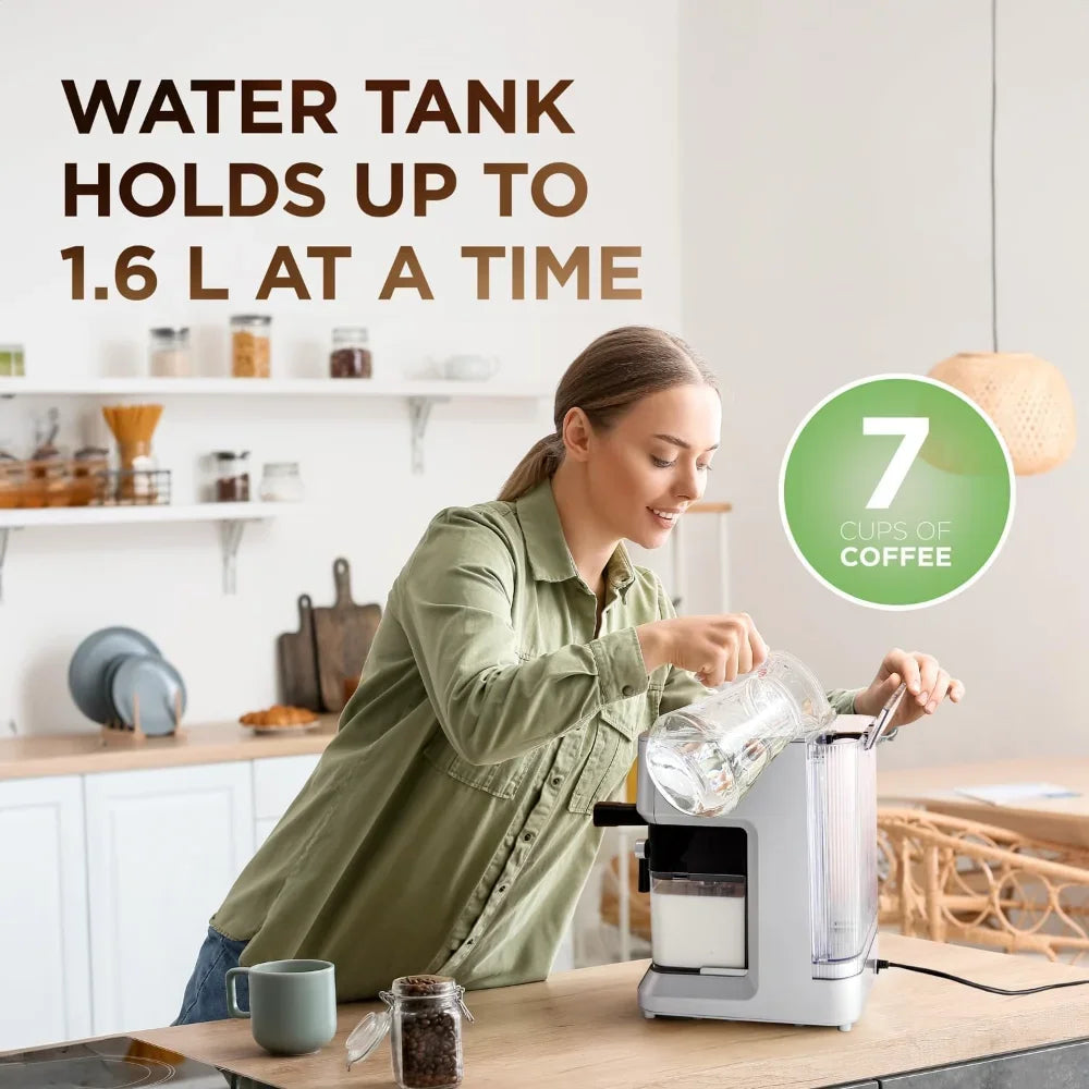 58mm Espresso Coffee Machine for Home – Single Serve Cappuccino & Espresso Maker with Milk Frother | Barista-Style Brewing