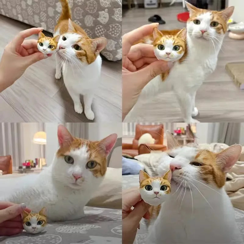 3D Dimensional Pet Cat Portrait Pet Customized Cat Keychain Fridge Magnets Dog Memorial Plaster Portrait Gift