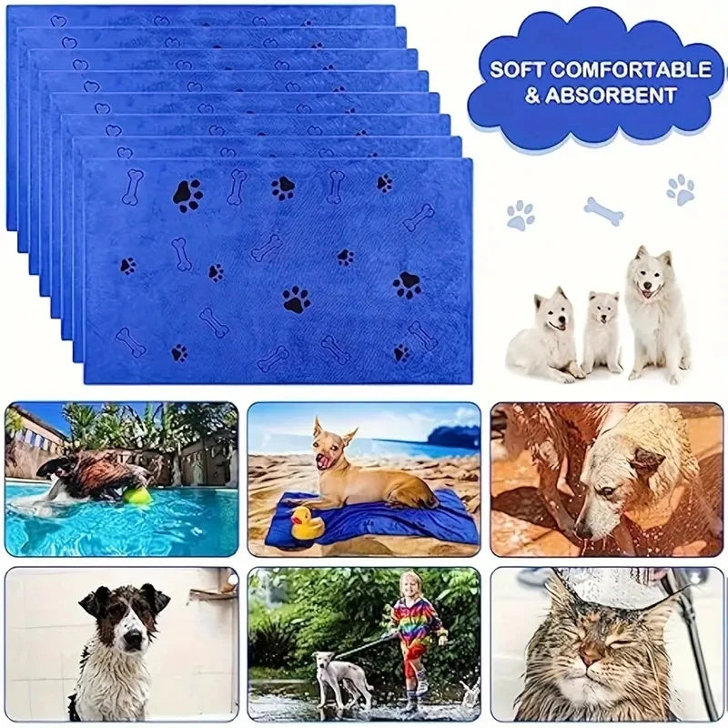 2PCS Soft Microfiber Dog Towels – Quick Dry, Ultra Absorbent Pet Bath & Grooming Towels for Dogs and Cats
