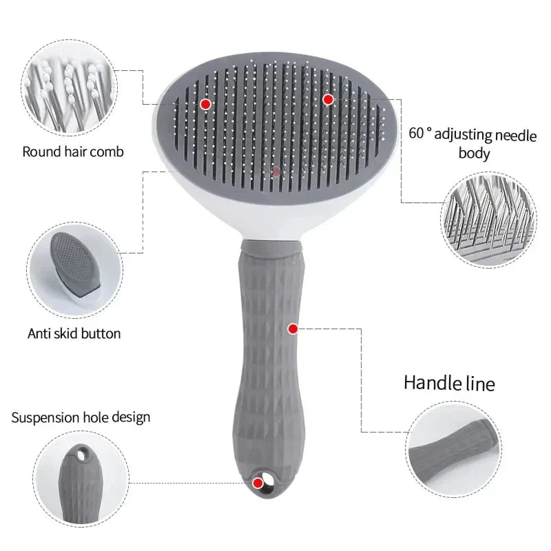 Self Cleaning Pet Hair Remover Brush - Quick, Reusable & Effortless Fur Cleanup