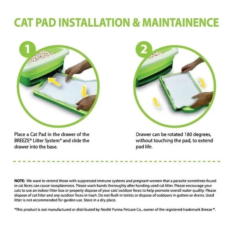 80-Count Cat Litter Pads – Absorbent Refill Pads Compatible with Breeze Litter System