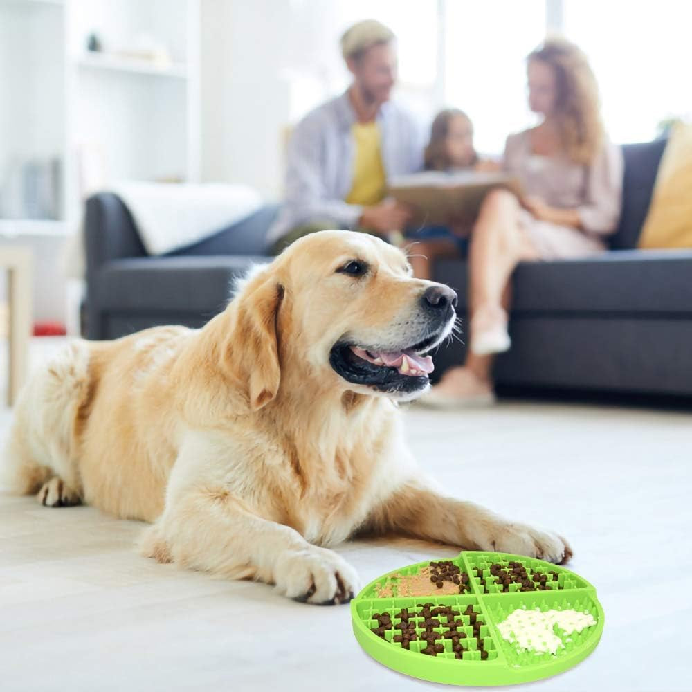 Dog & Cat Licking Mat – Slow Feeder Treat Puzzle Mat for Anxiety & Boredom Relief, Green