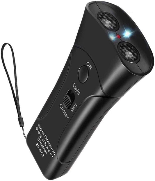 Ultrasonic Anti-Barking Dog Trainer – Handheld Pet Control Device with LED Flashlight