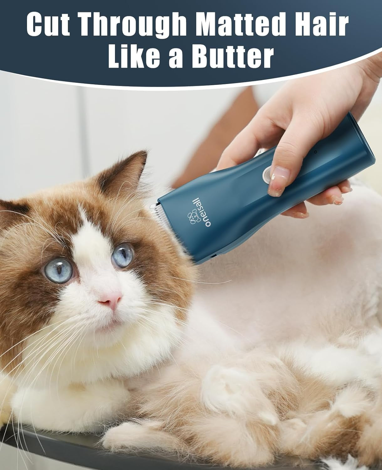 Oneisall Pet Clipper – Quiet Hair Trimmer for Cats with Matted Hair
