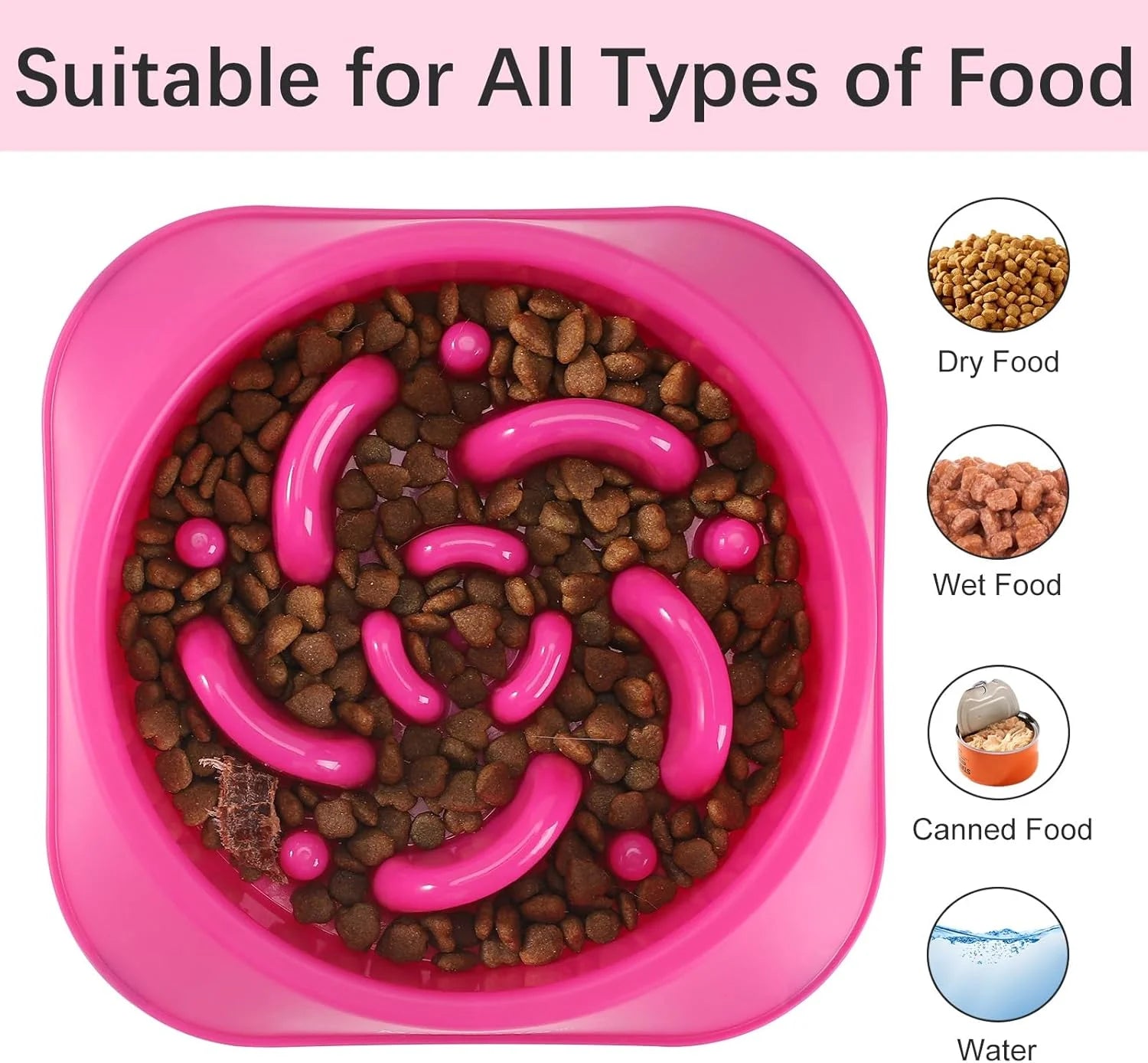 Slow Feeder Dog Bowl – Anti-Choking Puzzle Feeder for Medium & Large Dogs, Non-Slip Interactive Bowl, Purple