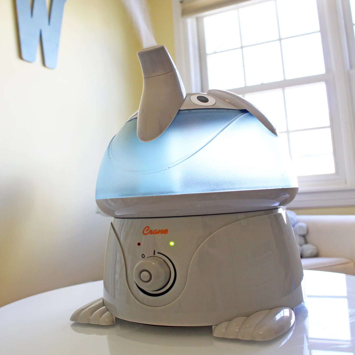 Crane Ultrasonic Elephant Humidifier – 1 Gallon Cool Mist for Nursery & Bedroom