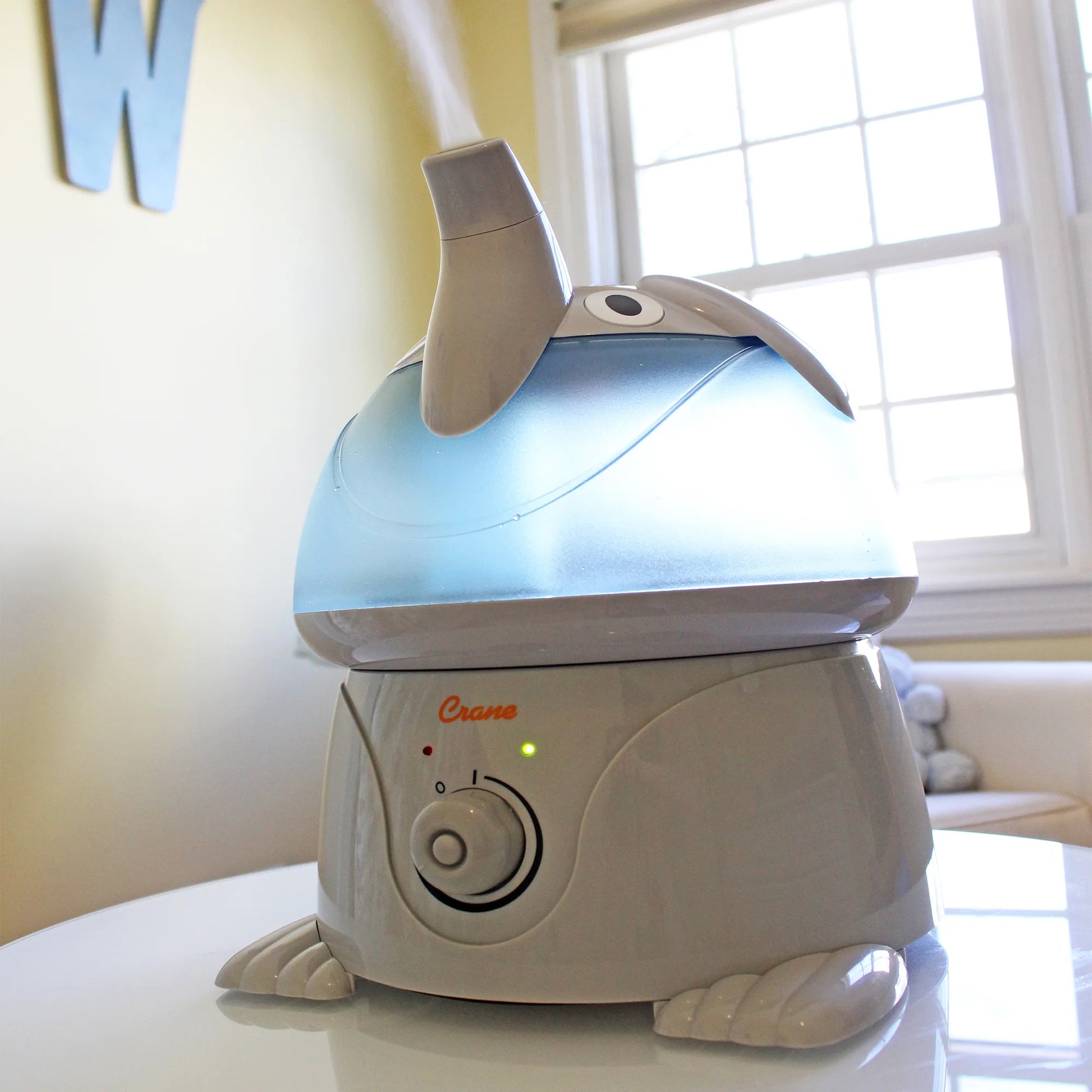 Crane Ultrasonic Elephant Humidifier – 1 Gallon Cool Mist for Nursery & Bedroom