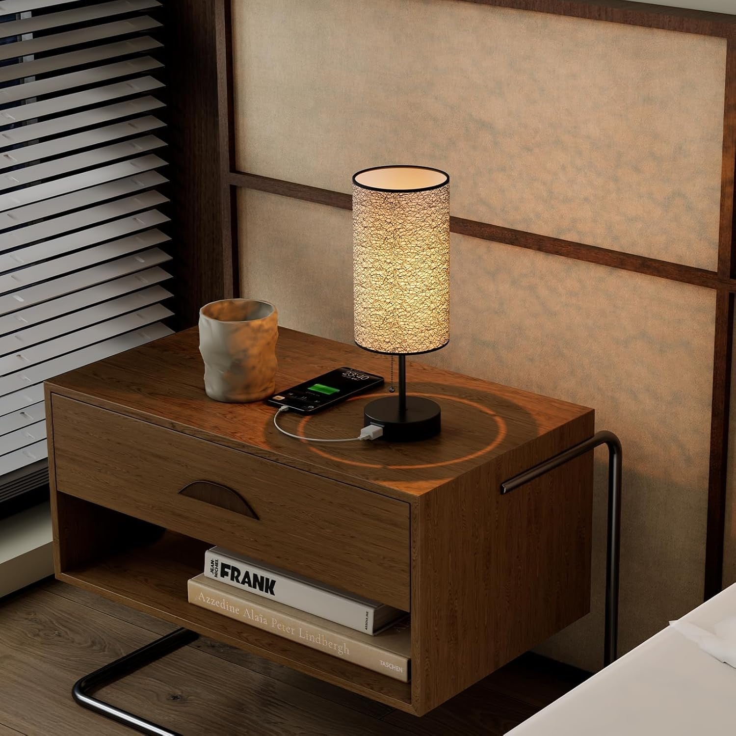 Table Lamp for Bedroom – Nightstand Lamp with Soft Ambient Lighting